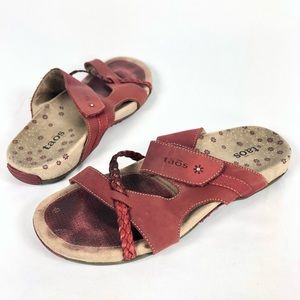 Taos Footwear Red Leather Sandals women’s 9